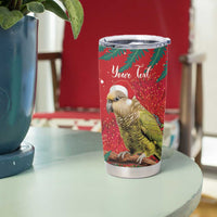 Personalised New Zealand Kakapo Christmas Tumbler Cup Meri Kirihimete Silver Fern Mix Pohutukawa LT14 - Polynesian Pride