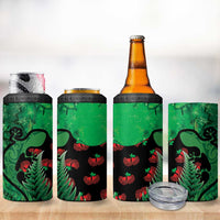 New Zealand Gecko Christmas 4 in 1 Can Cooler Tumbler Meri Kirihimete Paua Shell Mix Pohutukawa LT14 - Polynesian Pride