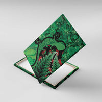 New Zealand Gecko Christmas Canvas Wall Art Meri Kirihimete Paua Shell Mix Pohutukawa