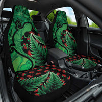 New Zealand Gecko Christmas Car Seat Cover Meri Kirihimete Paua Shell Mix Pohutukawa LT14 One Size Green - Polynesian Pride