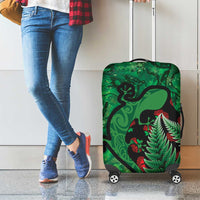New Zealand Gecko Christmas Luggage Cover Meri Kirihimete Paua Shell Mix Pohutukawa LT14 - Polynesian Pride