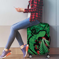New Zealand Gecko Christmas Luggage Cover Meri Kirihimete Paua Shell Mix Pohutukawa LT14 - Polynesian Pride