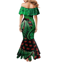 New Zealand Gecko Christmas Mermaid Dress Meri Kirihimete Paua Shell Mix Pohutukawa LT14 - Polynesian Pride