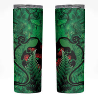 New Zealand Gecko Christmas Skinny Tumbler Meri Kirihimete Paua Shell Mix Pohutukawa LT14 Green - Polynesian Pride