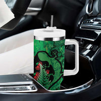 New Zealand Gecko Christmas Tumbler With Handle Meri Kirihimete Paua Shell Mix Pohutukawa
