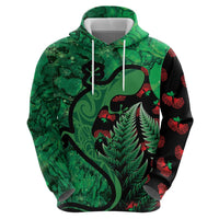 New Zealand Gecko Christmas Zip Hoodie Meri Kirihimete Paua Shell Mix Pohutukawa LT14 - Polynesian Pride