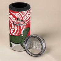 Personalised New Zealand Tuatara Christmas 4 in 1 Can Cooler Tumbler Meri Kirihimete Aotearoa Maori Mix Pohutukawa LT14 - Polynesian Pride