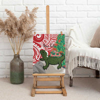 Personalised New Zealand Tuatara Christmas Canvas Wall Art Meri Kirihimete Aotearoa Maori Mix Pohutukawa LT14 - Polynesian Pride