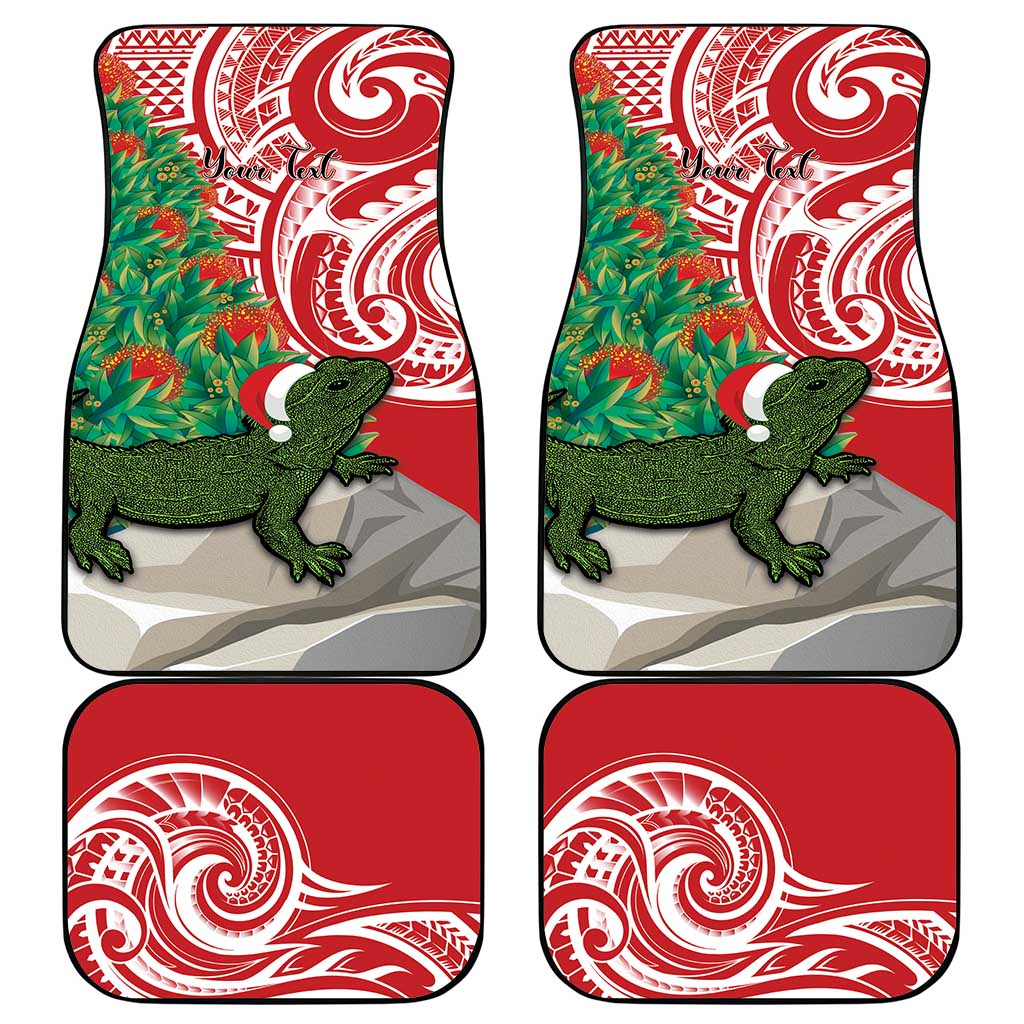 Personalised New Zealand Tuatara Christmas Car Mats Meri Kirihimete Aotearoa Maori Mix Pohutukawa LT14 - Polynesian Pride