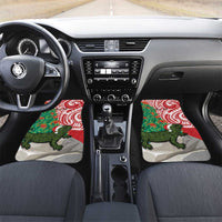 Personalised New Zealand Tuatara Christmas Car Mats Meri Kirihimete Aotearoa Maori Mix Pohutukawa LT14 Set 2pcs - Front Red - Polynesian Pride