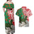 Personalised New Zealand Tuatara Christmas Couples Matching Off Shoulder Maxi Dress and Hawaiian Shirt Meri Kirihimete Aotearoa Maori Mix Pohutukawa