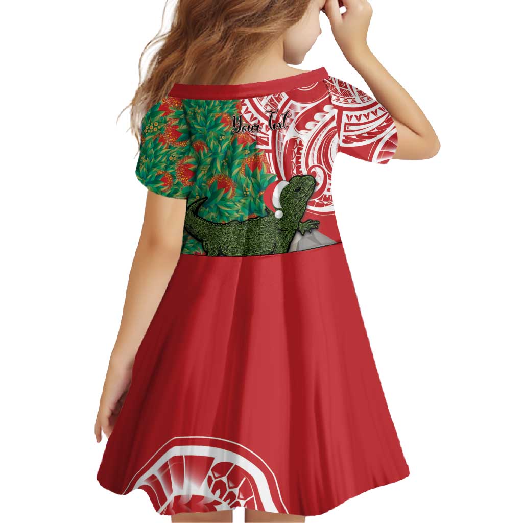 Personalised New Zealand Tuatara Christmas Family Matching Long Sleeve Bodycon Dress and Hawaiian Shirt Meri Kirihimete Aotearoa Maori Mix Pohutukawa LT14 - Polynesian Pride