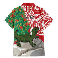 Personalised New Zealand Tuatara Christmas Family Matching Mermaid Dress and Hawaiian Shirt Meri Kirihimete Aotearoa Maori Mix Pohutukawa LT14 - Polynesian Pride
