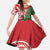 Personalised New Zealand Tuatara Christmas Family Matching Off The Shoulder Long Sleeve Dress and Hawaiian Shirt Meri Kirihimete Aotearoa Maori Mix Pohutukawa