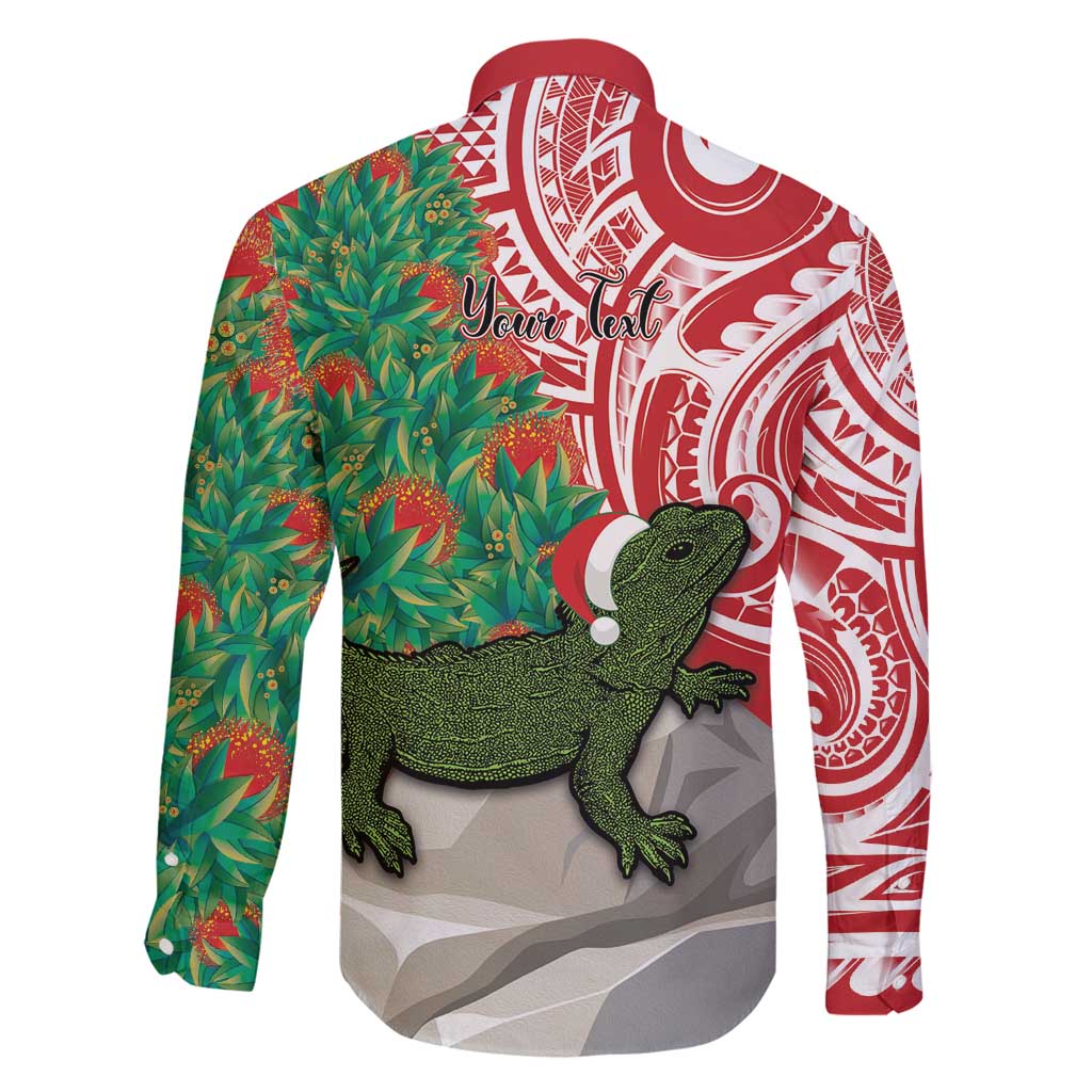 Personalised New Zealand Tuatara Christmas Family Matching Puletasi and Hawaiian Shirt Meri Kirihimete Aotearoa Maori Mix Pohutukawa LT14 - Polynesian Pride