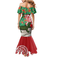 Personalised New Zealand Tuatara Christmas Mermaid Dress Meri Kirihimete Aotearoa Maori Mix Pohutukawa LT14 - Polynesian Pride