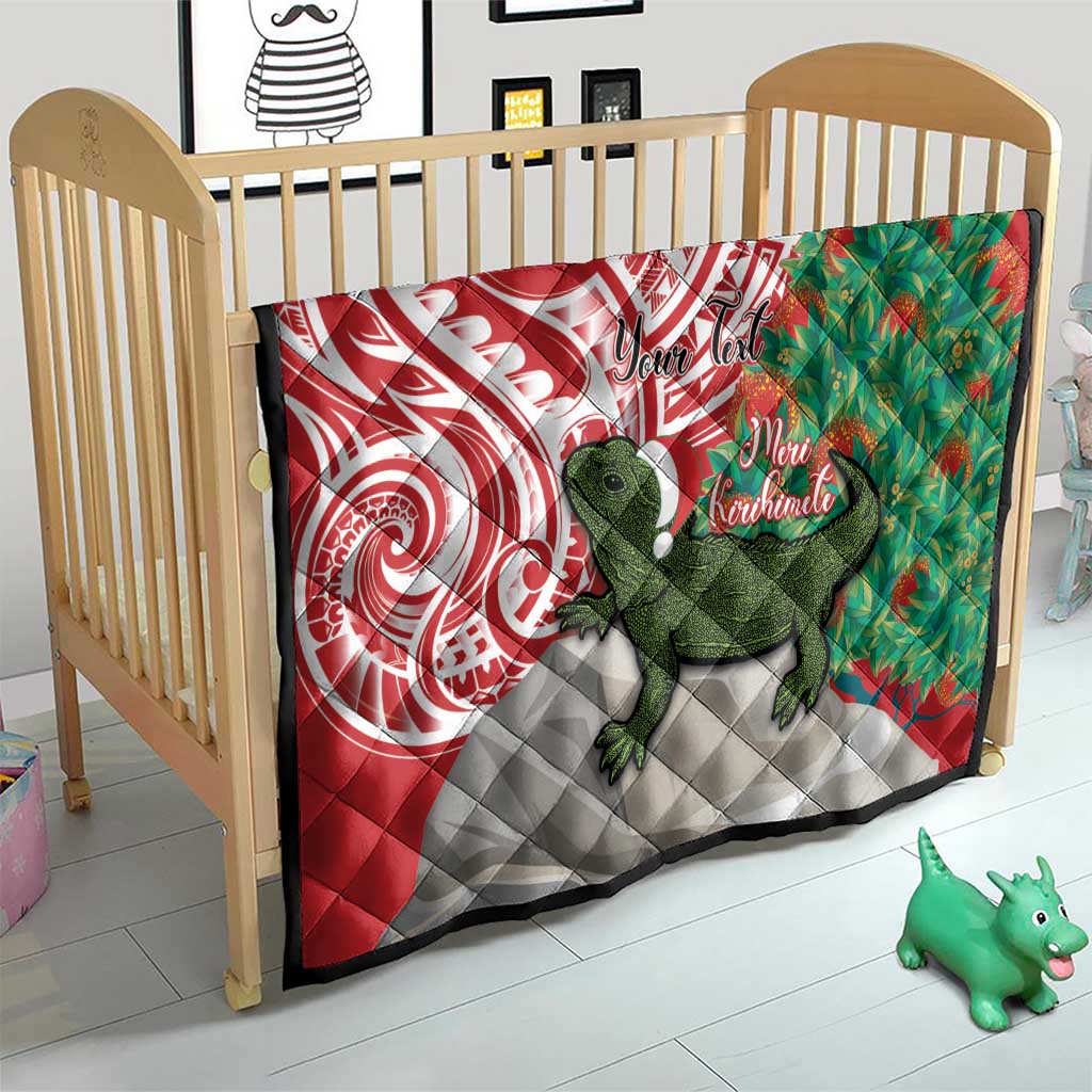 Personalised New Zealand Tuatara Christmas Quilt Meri Kirihimete Aotearoa Maori Mix Pohutukawa LT14 - Polynesian Pride