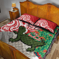 Personalised New Zealand Tuatara Christmas Quilt Bed Set Meri Kirihimete Aotearoa Maori Mix Pohutukawa LT14 - Polynesian Pride