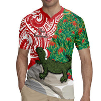 Personalised New Zealand Tuatara Christmas Rugby Jersey Meri Kirihimete Aotearoa Maori Mix Pohutukawa LT14 - Polynesian Pride
