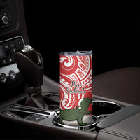Personalised New Zealand Tuatara Christmas Skinny Tumbler Meri Kirihimete Aotearoa Maori Mix Pohutukawa LT14 - Polynesian Pride