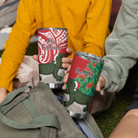 Personalised New Zealand Tuatara Christmas Tumbler Cup Meri Kirihimete Aotearoa Maori Mix Pohutukawa LT14 - Polynesian Pride