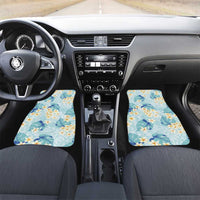 Pastel Cyan Tropical Hawaii Car Mats Seamless Monstera Plumeria Hawaiian Pattern - Polynesian Pride