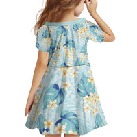 Pastel Cyan Tropical Hawaii Family Matching Summer Maxi Dress and Hawaiian Shirt Seamless Monstera Plumeria Hawaiian Pattern LT14 - Polynesian Pride