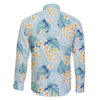 Pastel Cyan Tropical Hawaii Family Matching Tank Maxi Dress and Hawaiian Shirt Seamless Monstera Plumeria Hawaiian Pattern LT14 - Polynesian Pride