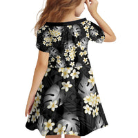 Black Tropical Hawaii Family Matching Off Shoulder Maxi Dress and Hawaiian Shirt Seamless Monstera Plumeria Hawaiian Pattern LT14 - Polynesian Pride