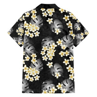 Black Tropical Hawaii Family Matching Off Shoulder Maxi Dress and Hawaiian Shirt Seamless Monstera Plumeria Hawaiian Pattern LT14 - Polynesian Pride