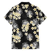 Black Tropical Hawaii Family Matching Short Sleeve Bodycon Dress and Hawaiian Shirt Seamless Monstera Plumeria Hawaiian Pattern LT14 - Polynesian Pride