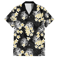 Black Tropical Hawaii Family Matching Tank Maxi Dress and Hawaiian Shirt Seamless Monstera Plumeria Hawaiian Pattern LT14 Dad's Shirt - Short Sleeve Black - Polynesian Pride