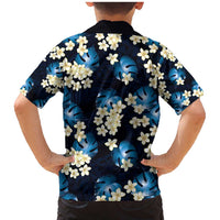 Blue Tropical Hawaii Family Matching Mermaid Dress and Hawaiian Shirt Seamless Monstera Plumeria Hawaiian Pattern LT14 - Polynesian Pride
