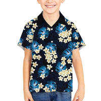 Blue Tropical Hawaii Family Matching Tank Maxi Dress and Hawaiian Shirt Seamless Monstera Plumeria Hawaiian Pattern LT14 Son's Shirt Blue - Polynesian Pride
