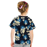 Blue Tropical Hawaii Kid T Shirt Seamless Monstera Plumeria Hawaiian Pattern LT14 - Polynesian Pride