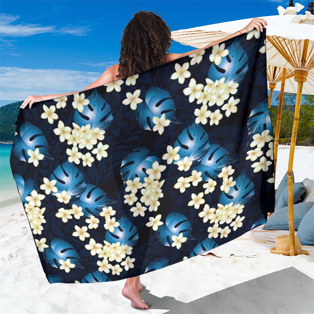 Blue Tropical Hawaii Sarong Seamless Monstera Plumeria Hawaiian Pattern - Polynesian Pride