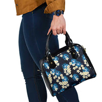 Blue Tropical Hawaii Shoulder Handbag Seamless Monstera Plumeria Hawaiian Pattern - Polynesian Pride