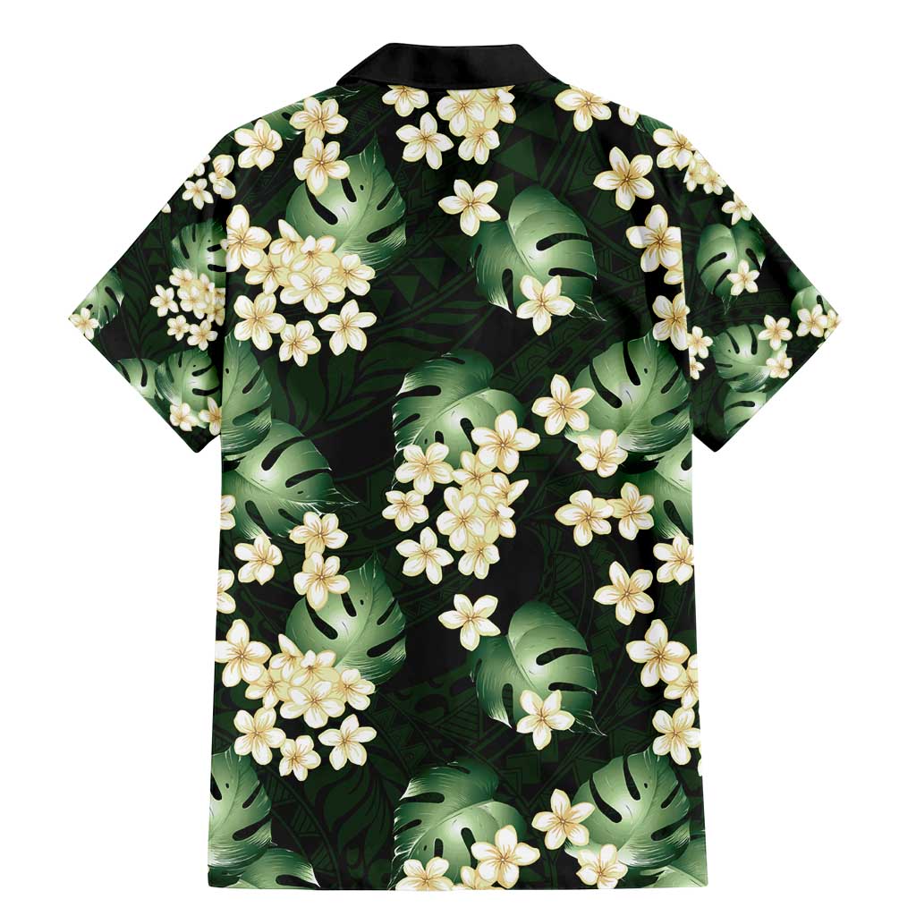 Green Tropical Hawaii Family Matching Mermaid Dress and Hawaiian Shirt - Seamless Monstera Plumeria Hawaiian Pattern LT14 - Polynesian Pride
