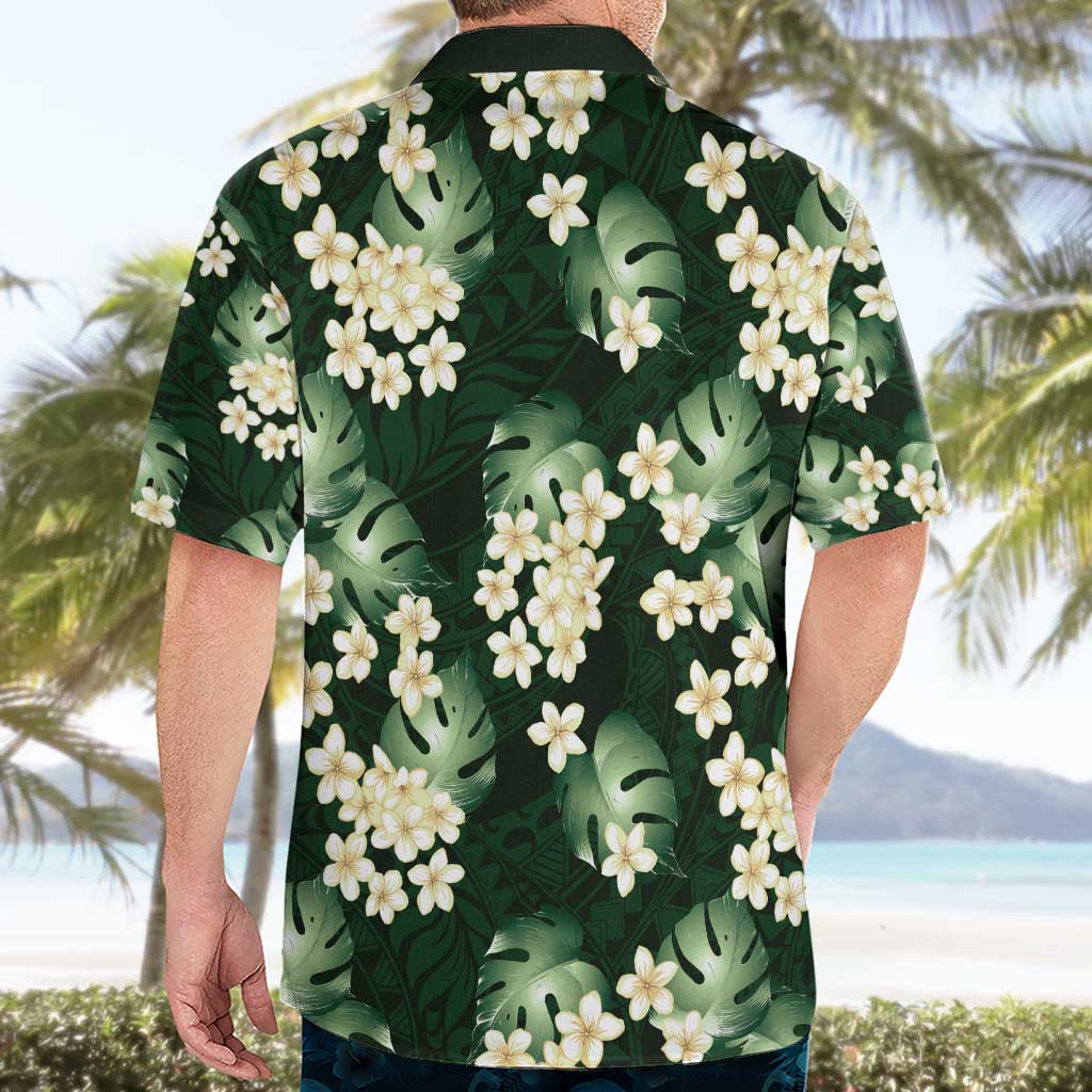 Green Tropical Hawaii Hawaiian Shirt Seamless Monstera Plumeria Hawaiian Pattern - Polynesian Pride