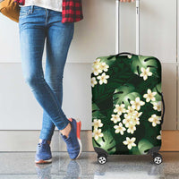 Green Tropical Hawaii Luggage Cover Seamless Monstera Plumeria Hawaiian Pattern LT14 - Polynesian Pride