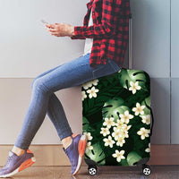 Green Tropical Hawaii Luggage Cover Seamless Monstera Plumeria Hawaiian Pattern LT14 - Polynesian Pride