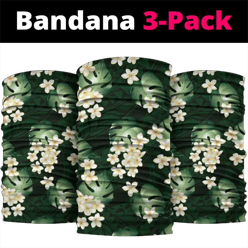 Green Tropical Hawaii Neck Gaiter Seamless Monstera Plumeria Hawaiian Pattern - Polynesian Pride