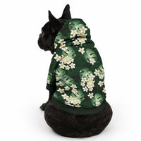 Green Tropical Hawaii Pet Hoodie Seamless Monstera Plumeria Hawaiian Pattern LT14 - Polynesian Pride