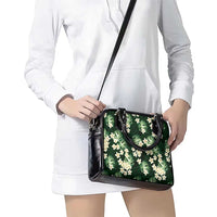 Green Tropical Hawaii Shoulder Handbag Seamless Monstera Plumeria Hawaiian Pattern - Polynesian Pride