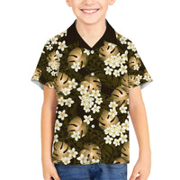 Gold Tropical Hawaii Family Matching Puletasi and Hawaiian Shirt Seamless Monstera Plumeria Hawaiian Pattern - Polynesian Pride