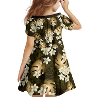 Gold Tropical Hawaii Family Matching Summer Maxi Dress and Hawaiian Shirt Seamless Monstera Plumeria Hawaiian Pattern LT14 - Polynesian Pride