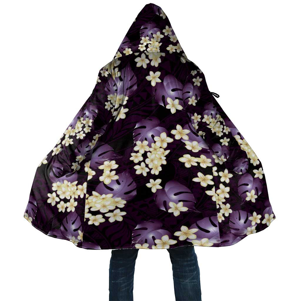 Purple Tropical Hawaii Cloak Seamless Monstera Plumeria Hawaiian Pattern - Polynesian Pride