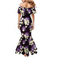 Purple Tropical Hawaii Family Matching Mermaid Dress and Hawaiian Shirt Seamless Monstera Plumeria Hawaiian Pattern LT14 - Polynesian Pride