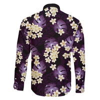 Purple Tropical Hawaii Family Matching Off Shoulder Maxi Dress and Hawaiian Shirt Seamless Monstera Plumeria Hawaiian Pattern LT14 - Polynesian Pride