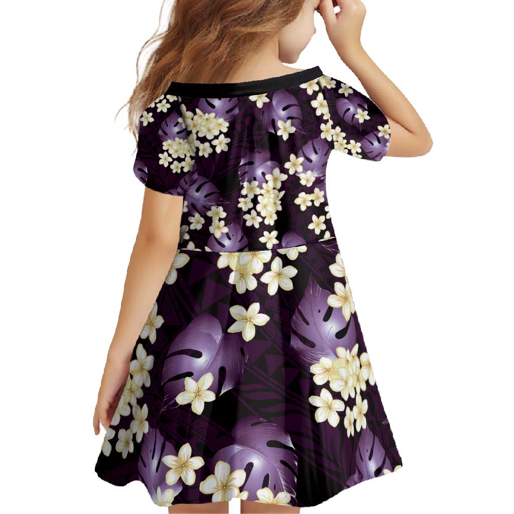 Purple Tropical Hawaii Family Matching Summer Maxi Dress and Hawaiian Shirt Seamless Monstera Plumeria Hawaiian Pattern LT14 - Polynesian Pride